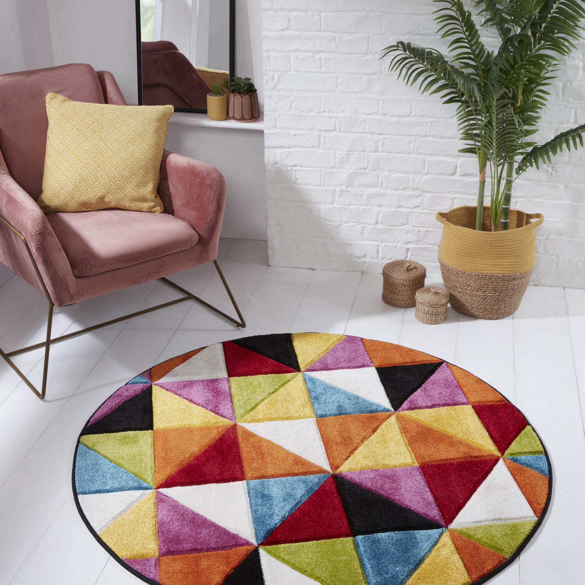 Spectra Destin Carved Geometric Modern Circle Rugs In Multi